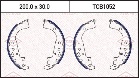 фото TATSUMI TCB1052 Колодки тормозные барабанные | зад | TATSUMI TCB1052 Колодки тормозные барабанные | зад |