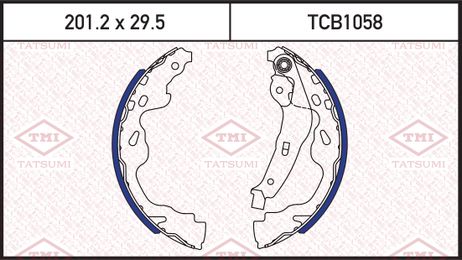 фото TATSUMI TCB1058 Колодки тормозные барабанные | зад | TATSUMI TCB1058 Колодки тормозные барабанные | зад |