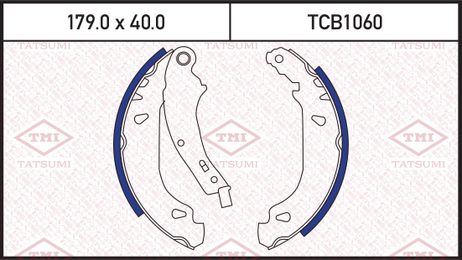 фото TATSUMI TCB1060 Колодки тормозные барабанные | зад | TATSUMI TCB1060 Колодки тормозные барабанные | зад |