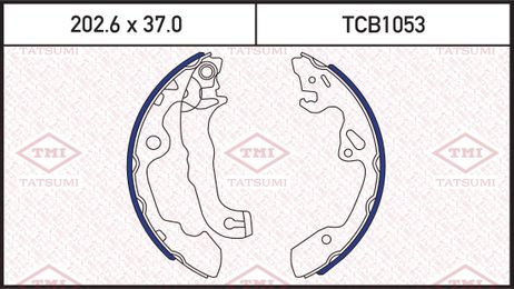 фото TATSUMI TCB1053 Колодки тормозные барабанные | зад | TATSUMI TCB1053 Колодки тормозные барабанные | зад |