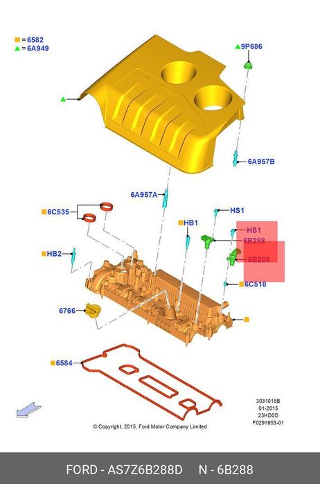 фото Ford AS7Z6B288D Датчик положения распредвала Ford AS7Z6B288D Датчик положения распредвала