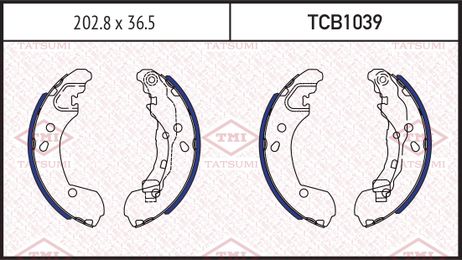фото TATSUMI TCB1039 Колодки тормозные барабанные | зад | TATSUMI TCB1039 Колодки тормозные барабанные | зад |