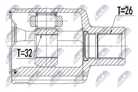 фото NTY NPW-DW-007 Шрус внутренний NTY NPW-DW-007 Шрус внутренний