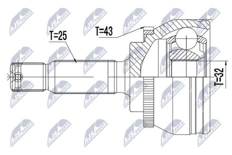фото NTY NPZ-MS-063 Шрус внешний NTY NPZ-MS-063 Шрус внешний