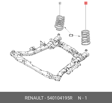 Renault 540104195R Пружина подвески ПЕР