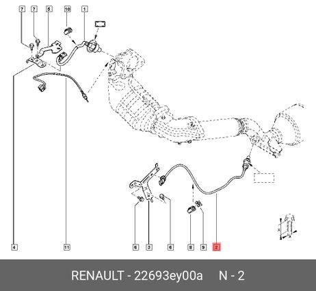 фото Renault 22693EY00A Датчик кислородный Renault 22693EY00A Датчик кислородный