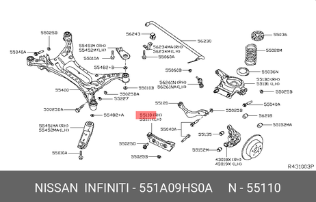 фото Nissan 551A0-9HS0A Сайлентблок | перед лев | Nissan 551A0-9HS0A Сайлентблок | перед лев |