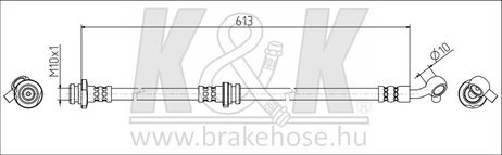 фото K&K FT1946 Шланг тормозной передний правый & K&K FT1946 Шланг тормозной передний правый &