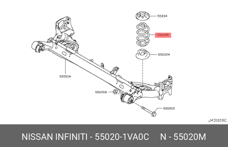 фото Nissan 55020-1VA0C Пружина ходовой части Nissan 55020-1VA0C Пружина ходовой части