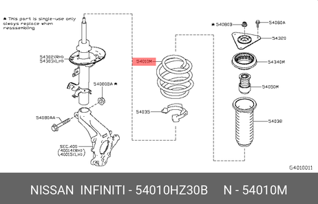 фото Nissan 54010-HZ30B Пружина ходовой части Nissan 54010-HZ30B Пружина ходовой части