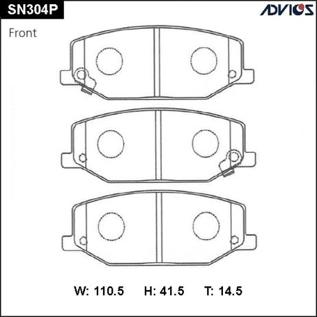 фото ADVICS SN304P Дисковые тормозные колодки ADVICS SN304P Дисковые тормозные колодки