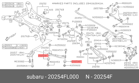 фото Subaru 20254FL000 Сайлентблок | зад лев | Subaru 20254FL000 Сайлентблок | зад лев |