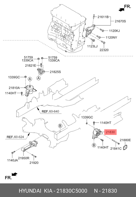 фото Hyundai/Kia 21830-C5000 Опора двигателя Hyundai/Kia 21830-C5000 Опора двигателя