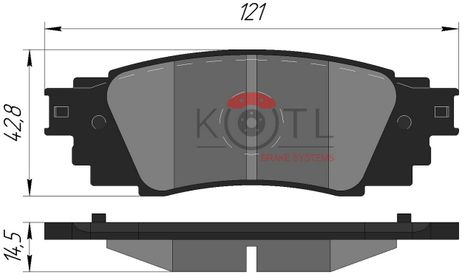 фото KoTL 2183KT Колодки тормозные | зад | KoTL 2183KT Колодки тормозные | зад |