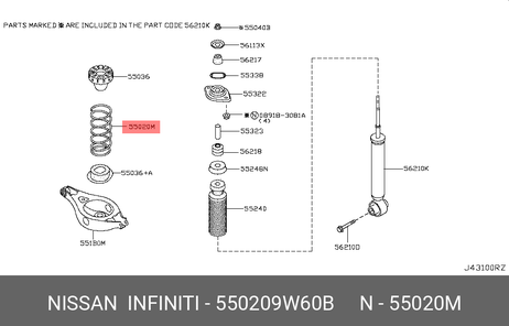 фото Nissan 550209W60B Пружина подвески Nissan 550209W60B Пружина подвески