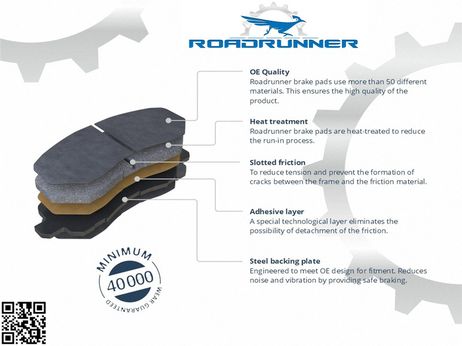 фото RoadRunner RR21881CRM Колодки тормозные задние керамические RoadRunner RR21881CRM Колодки тормозные задние керамические