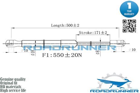 фото RoadRunner RR-32113-GSP Амортизатор газовый RoadRunner RR-32113-GSP Амортизатор газовый