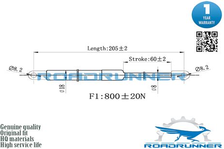 фото RoadRunner RR32174GSP Амортизатор газовый RoadRunner RR32174GSP Амортизатор газовый