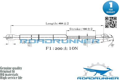 фото RoadRunner RR-32232-GSP Амортизатор газовый RoadRunner RR-32232-GSP Амортизатор газовый