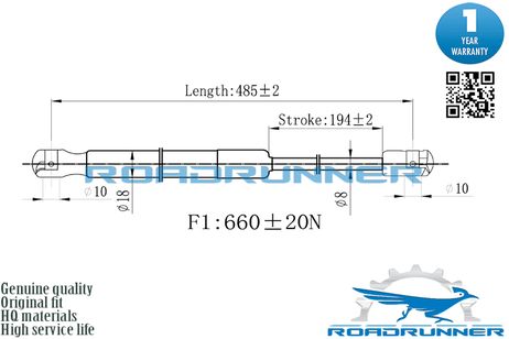 фото RoadRunner RR-32277-GSP Амортизатор газовый RoadRunner RR-32277-GSP Амортизатор газовый