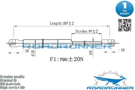 фото RoadRunner RR-32281-GSP Амортизатор газовый RoadRunner RR-32281-GSP Амортизатор газовый