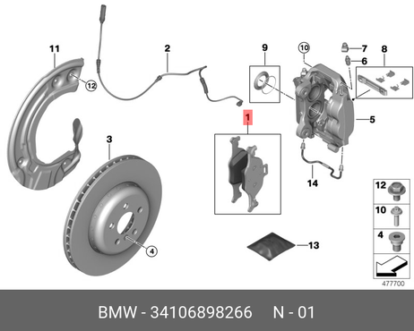 фото BMW 34106898266 Колодки тормозные передние керамические BMW 34106898266 Колодки тормозные передние керамические