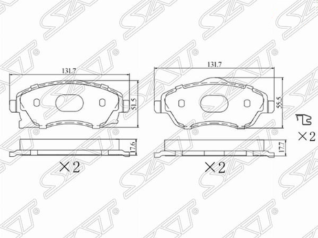 фото SAT ST-28-0080 Колодки тормозные перед opel corsa c 00-06/meriva a 03-10 SAT ST-28-0080 Колодки тормозные перед opel corsa c 00-06/meriva a 03-10