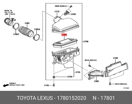 фото Toyota 1780152020 Фильтр воздушный Toyota 1780152020 Фильтр воздушный
