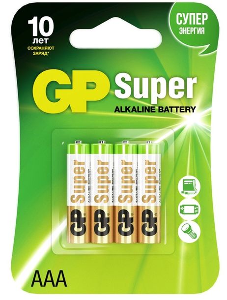 фото GP Batteries GP24А-2CR4 Gp24aa21-2crsbc4 Батарейки lr03/aaa щелочные 4 шт. блистер GP Batteries GP24А-2CR4 Gp24aa21-2crsbc4 Батарейки lr03/aaa щелочные 4 шт. блистер