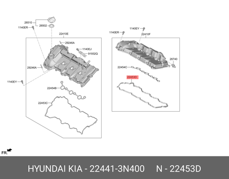 фото Hyundai/Kia 224413N400 Прокладка клапанной крышки KIA sorento Hyundai/Kia 224413N400 Прокладка клапанной крышки KIA sorento