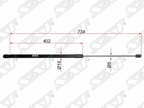 фото SAT ST8E0823359A Амортизатор капота audi A4 01- (avant) SAT ST8E0823359A Амортизатор капота audi A4 01- (avant)