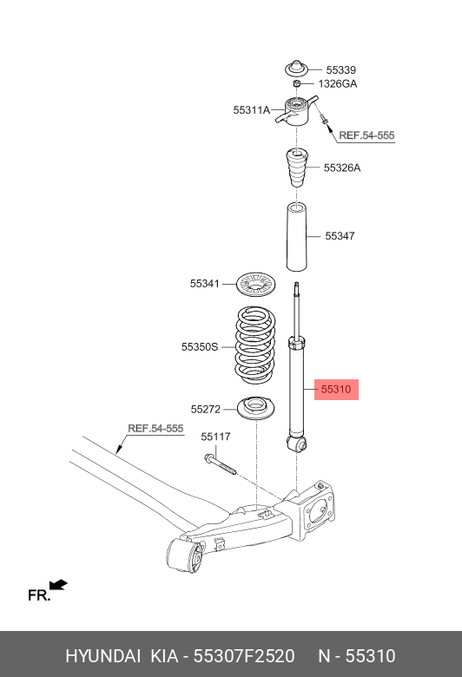 фото Hyundai/Kia 55307F2520 Амортизатор G70 2.0л Hyundai/Kia 55307F2520 Амортизатор G70 2.0л