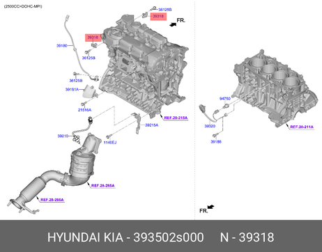 фото Hyundai/Kia 393502S000 Датчик распредвала, K5 20-, Sorento 20 Hyundai/Kia 393502S000 Датчик распредвала, K5 20-, Sorento 20
