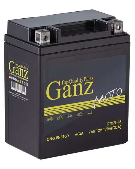 фото GANZ GN12071 Аккумулятор мото AGM 7 А/ч Обратная 114x71x131 en170 а gtx7l-bs GANZ GN12071 Аккумулятор мото AGM 7 А/ч Обратная 114x71x131 en170 а gtx7l-bs