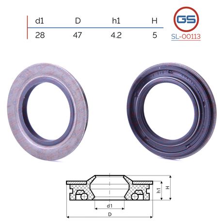 фото GS SL00113 Сальник рулевой рейки 28 47 4.2_5 GS SL00113 Сальник рулевой рейки 28 47 4.2_5