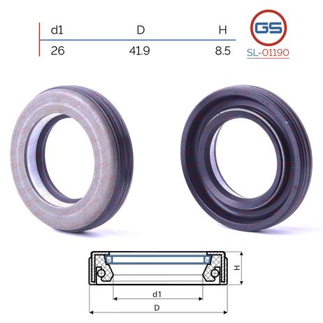 фото GS SL01190 Сальник рулевой рейки 26 41.9 8.5 GS SL01190 Сальник рулевой рейки 26 41.9 8.5