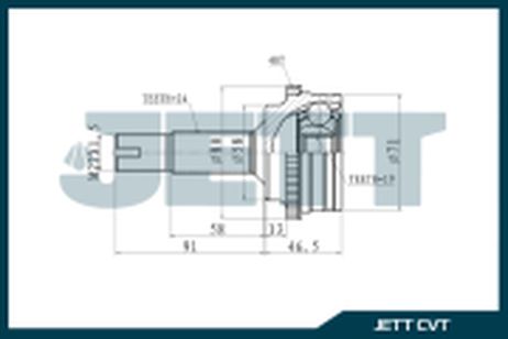 фото JETT V419152ABS Шрус внешний v41-9152 ABS JETT V419152ABS Шрус внешний v41-9152 ABS