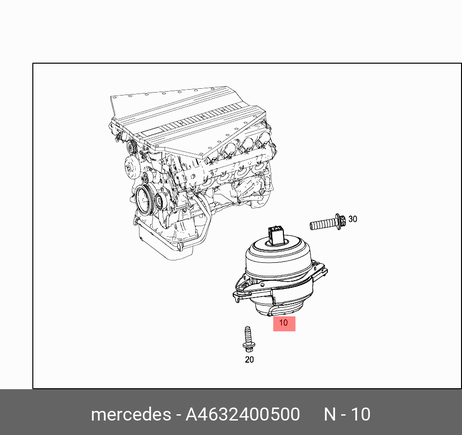 фото Mercedes A4632400500 Опора двигателя Mercedes A4632400500 Опора двигателя