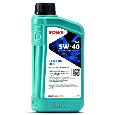 фото ROWE 20307001099 Масло моторное hightec synt RS DLS SAE 5w-40 (1 л.) ROWE 20307001099 Масло моторное hightec synt RS DLS SAE 5w-40 (1 л.)