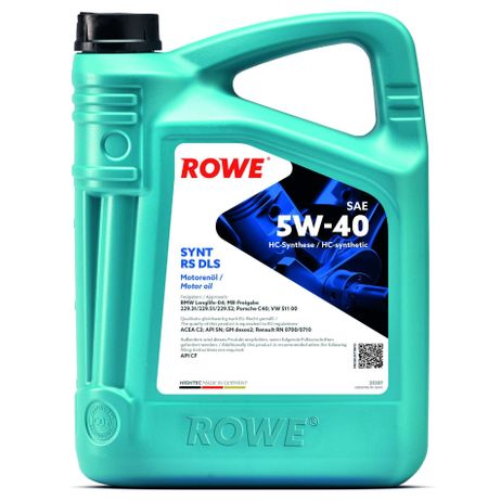 фото ROWE 20307005099 Масло моторное hightec synt RS DLS SAE 5w-40 (5 л.) ROWE 20307005099 Масло моторное hightec synt RS DLS SAE 5w-40 (5 л.)