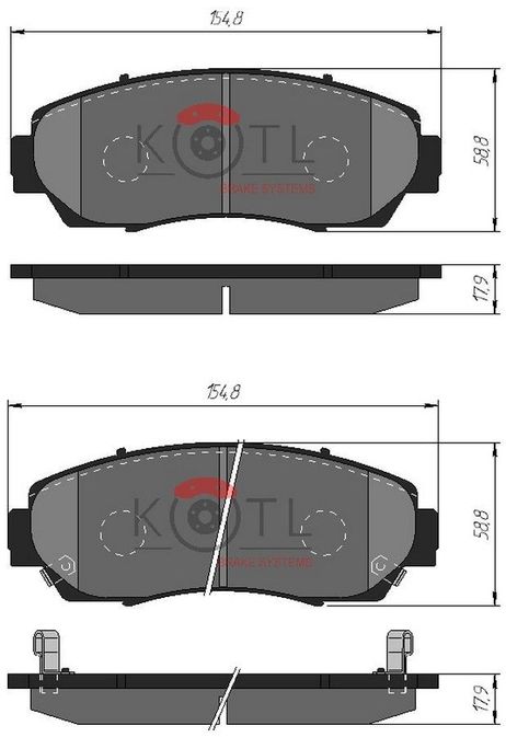 фото KoTL 3581KT К-т торм. колодок Fr haval KoTL 3581KT К-т торм. колодок Fr haval