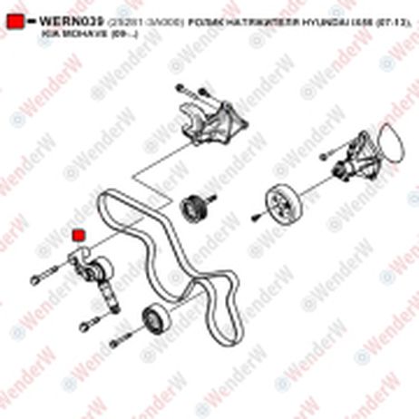 фото WENDERW WERN039 Ролик натяжителя hyundai ix55 (07-13), KIA mohave (09-..) WENDERW WERN039 Ролик натяжителя hyundai ix55 (07-13), KIA mohave (09-..)