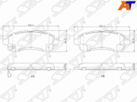 фото SAT ST-28-0107 Колодки тормозные дисковые SAT ST-28-0107 Колодки тормозные дисковые