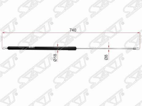 фото SAT ST-8D0823354 Амортизатор капота SAT ST-8D0823354 Амортизатор капота