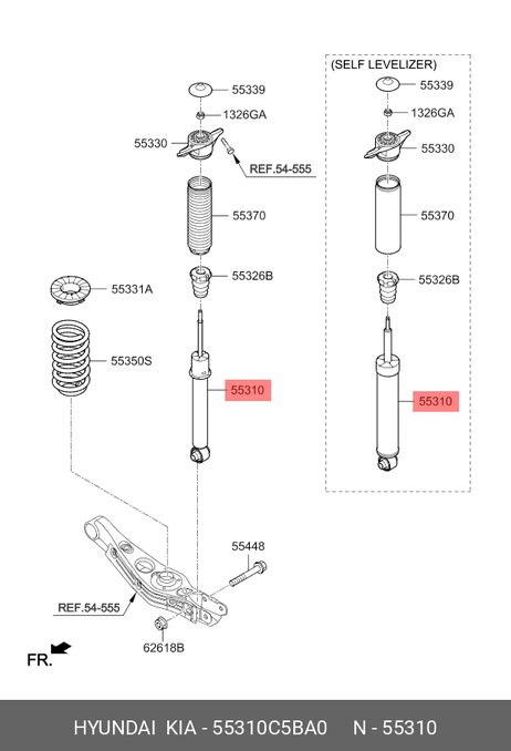 фото Hyundai/Kia 55310C5BA0 Амортизатор Hyundai/Kia 55310C5BA0 Амортизатор