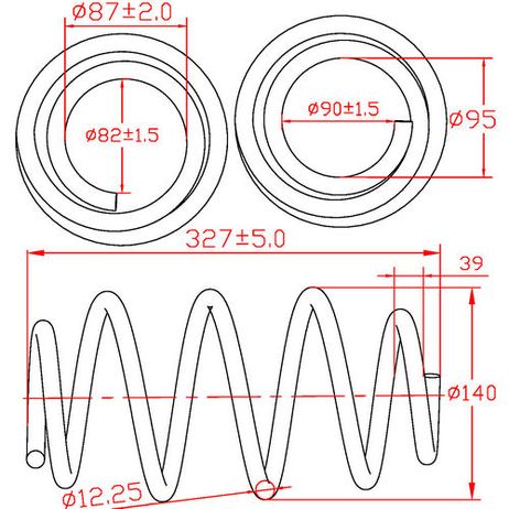 ZIKMAR Z48033R Пружина подвески передней Seat Altea, Leon, Audi A3 (8p1), L327-D140-t12,25