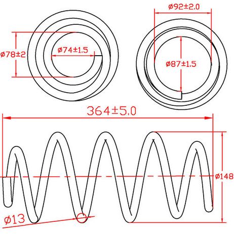 фото ZIKMAR Z48084R Пружина подвески передней VW Caddy IV, Tiguan, L364-D148-t13 ZIKMAR Z48084R Пружина подвески передней VW Caddy IV, Tiguan, L364-D148-t13
