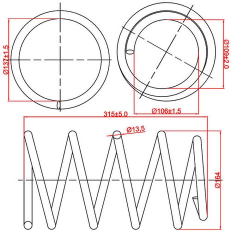фото ZIKMAR Z48127R Пружина подвески передней Toyota Corolla e12, L315-D164-t13,5 ZIKMAR Z48127R Пружина подвески передней Toyota Corolla e12, L315-D164-t13,5