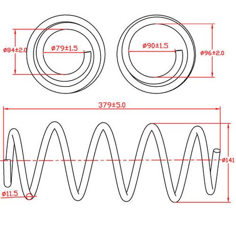 фото ZIKMAR Z48130R Пружина задней подвески Ford Fiesta V, L379-D141-t11,5 ZIKMAR Z48130R Пружина задней подвески Ford Fiesta V, L379-D141-t11,5
