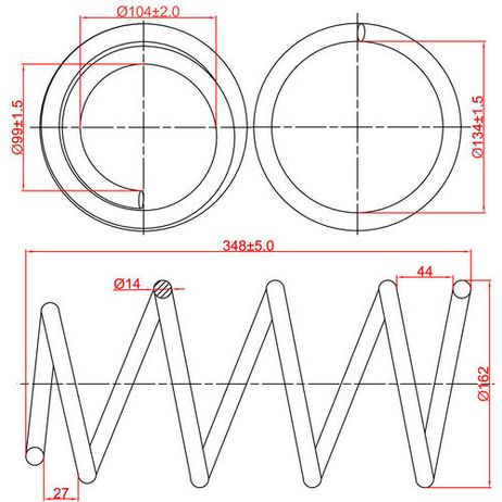 ZIKMAR Z48153R Пружина подвески передней Renault Megane I, Scenic, L348-D162-t14